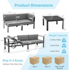 image:imageGiantex 3 Pieces Aluminum Patio Furniture Set  with 6Level Adjustable Backrest Outdoor Modern Conversation Set with Cushions and Tempered Glass Tabletop for Porch Poolside Backyard