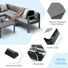 image:imageGiantex 3 Pieces Aluminum Patio Furniture Set  with 6Level Adjustable Backrest Outdoor Modern Conversation Set with Cushions and Tempered Glass Tabletop for Porch Poolside Backyard