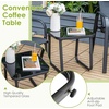 image:imageGiantex 3 Pieces Patio Bistro Set Patio Dining Set for 2 Stackable Patio Chairs with Adjustable Backrest Headrest Tempered Glass Coffee Table Outdoor Porch Yard Garden Furniture Black