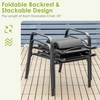 image:imageGiantex 3 Pieces Patio Bistro Set Patio Dining Set for 2 Stackable Patio Chairs with Adjustable Backrest Headrest Tempered Glass Coffee Table Outdoor Porch Yard Garden Furniture Black