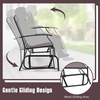 image:imageGiantex 4 PCS Outdoor Glider Chairs Set  Patio Furniture Set with Tempered Glass Table HeavyDuty Metal Frame Gliding Rocking Chair Conversation Set for Front Porch Yard Poolside 4 PCS Brown