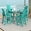image:imageGiantex 52 Tall Adirondack Chair Set of 4 HDPE Outdoor Bar Stool with Ergonomic Backrest Armrests Footrest Fire Pit Chair All Weather Patio Bistro Chair for Yard Garden Lawn Chair TurquoiseTurquoise