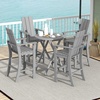 image:imageGiantex 52 Tall Adirondack Chair Set of 4 HDPE Outdoor Bar Stool with Ergonomic Backrest Armrests Footrest Fire Pit Chair All Weather Patio Bistro Chair for Yard Garden Lawn Chair TurquoiseGrey