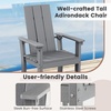 image:imageGiantex 52 Tall Adirondack Chair Set of 4 HDPE Outdoor Bar Stool with Ergonomic Backrest Armrests Footrest Fire Pit Chair All Weather Patio Bistro Chair for Yard Garden Lawn Chair TurquoiseGrey