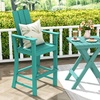 image:imageGiantex 52 Tall Adirondack Chair Set of 4 HDPE Outdoor Bar Stool with Ergonomic Backrest Armrests Footrest Fire Pit Chair All Weather Patio Bistro Chair for Yard Garden Lawn Chair TurquoiseTurquoise