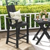 image:imageGiantex 52 Tall Adirondack Chair Set of 4 HDPE Outdoor Bar Stool with Ergonomic Backrest Armrests Footrest Fire Pit Chair All Weather Patio Bistro Chair for Yard Garden Lawn Chair TurquoiseBlack