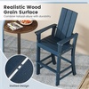 image:imageGiantex 52 Tall Adirondack Chair Set of 4 HDPE Outdoor Bar Stool with Ergonomic Backrest Armrests Footrest Fire Pit Chair All Weather Patio Bistro Chair for Yard Garden Lawn Chair TurquoiseNavy