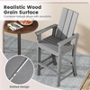 image:imageGiantex 52 Tall Adirondack Chair Set of 4 HDPE Outdoor Bar Stool with Ergonomic Backrest Armrests Footrest Fire Pit Chair All Weather Patio Bistro Chair for Yard Garden Lawn Chair TurquoiseGrey