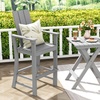 image:imageGiantex 52 Tall Adirondack Chair Set of 4 HDPE Outdoor Bar Stool with Ergonomic Backrest Armrests Footrest Fire Pit Chair All Weather Patio Bistro Chair for Yard Garden Lawn Chair TurquoiseGrey