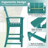 image:imageGiantex 52 Tall Adirondack Chair Set of 4 HDPE Outdoor Bar Stool with Ergonomic Backrest Armrests Footrest Fire Pit Chair All Weather Patio Bistro Chair for Yard Garden Lawn Chair TurquoiseTurquoise