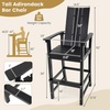 image:imageGiantex 52 Tall Adirondack Chair Set of 4 HDPE Outdoor Bar Stool with Ergonomic Backrest Armrests Footrest Fire Pit Chair All Weather Patio Bistro Chair for Yard Garden Lawn Chair TurquoiseBlack