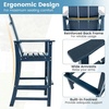 image:imageGiantex 52 Tall Adirondack Chair Set of 4 HDPE Outdoor Bar Stool with Ergonomic Backrest Armrests Footrest Fire Pit Chair All Weather Patio Bistro Chair for Yard Garden Lawn Chair TurquoiseNavy