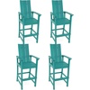 image:imageGiantex 52 Tall Adirondack Chair Set of 4 HDPE Outdoor Bar Stool with Ergonomic Backrest Armrests Footrest Fire Pit Chair All Weather Patio Bistro Chair for Yard Garden Lawn Chair TurquoiseTurquoise