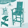image:imageGiantex 52 Tall Adirondack Chair Set of 4 HDPE Outdoor Bar Stool with Ergonomic Backrest Armrests Footrest Fire Pit Chair All Weather Patio Bistro Chair for Yard Garden Lawn Chair TurquoiseTurquoise