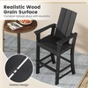 image:imageGiantex 52 Tall Adirondack Chair Set of 4 HDPE Outdoor Bar Stool with Ergonomic Backrest Armrests Footrest Fire Pit Chair All Weather Patio Bistro Chair for Yard Garden Lawn Chair TurquoiseBlack