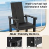 image:imageGiantex 52 Tall Adirondack Chair Set of 4 HDPE Outdoor Bar Stool with Ergonomic Backrest Armrests Footrest Fire Pit Chair All Weather Patio Bistro Chair for Yard Garden Lawn Chair TurquoiseBlack