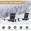 image:imageGiantex 52 Tall Adirondack Chair Set of 4 HDPE Outdoor Bar Stool with Ergonomic Backrest Armrests Footrest Fire Pit Chair All Weather Patio Bistro Chair for Yard Garden Lawn Chair TurquoiseBlack