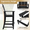 image:imageGiantex 52 Tall Adirondack Chair Set of 4 HDPE Outdoor Bar Stool with Ergonomic Backrest Armrests Footrest Fire Pit Chair All Weather Patio Bistro Chair for Yard Garden Lawn Chair TurquoiseBlack