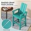 image:imageGiantex 52 Tall Adirondack Chair Set of 4 HDPE Outdoor Bar Stool with Ergonomic Backrest Armrests Footrest Fire Pit Chair All Weather Patio Bistro Chair for Yard Garden Lawn Chair TurquoiseTurquoise