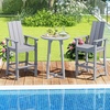 image:imageGiantex 52 Tall Adirondack Chair Set of 4 HDPE Outdoor Bar Stool with Ergonomic Backrest Armrests Footrest Fire Pit Chair All Weather Patio Bistro Chair for Yard Garden Lawn Chair TurquoiseGrey