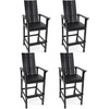 image:imageGiantex 52 Tall Adirondack Chair Set of 4 HDPE Outdoor Bar Stool with Ergonomic Backrest Armrests Footrest Fire Pit Chair All Weather Patio Bistro Chair for Yard Garden Lawn Chair TurquoiseBlack