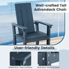 image:imageGiantex 52 Tall Adirondack Chair Set of 4 HDPE Outdoor Bar Stool with Ergonomic Backrest Armrests Footrest Fire Pit Chair All Weather Patio Bistro Chair for Yard Garden Lawn Chair TurquoiseNavy