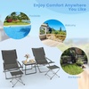 image:imageGiantex 5Piece Patio Bistro Set Folding Lounge Chairs with Footrest Stool amp Side Table Removable Cushion Headrest Armrest Outdoor Conversation Furniture for Porch Balcony Yard Pool