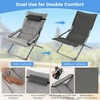 image:imageGiantex 5Piece Patio Bistro Set Folding Lounge Chairs with Footrest Stool amp Side Table Removable Cushion Headrest Armrest Outdoor Conversation Furniture for Porch Balcony Yard Pool