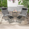 image:imageGiantex 5Piece Patio Bistro Set Folding Lounge Chairs with Footrest Stool amp Side Table Removable Cushion Headrest Armrest Outdoor Conversation Furniture for Porch Balcony Yard Pool