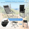 image:imageGiantex 5Piece Patio Bistro Set Folding Lounge Chairs with Footrest Stool amp Side Table Removable Cushion Headrest Armrest Outdoor Conversation Furniture for Porch Balcony Yard Pool