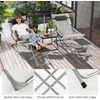image:imageGiantex 5Piece Patio Bistro Set Folding Lounge Chairs with Footrest Stool amp Side Table Removable Cushion Headrest Armrest Outdoor Conversation Furniture for Porch Balcony Yard Pool