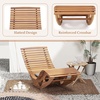image:imageGiantex Acacia Wood Outdoor Rocking Chair Set of 2 Patio Lounge Chair with Ergonomic Curved amp Slatted Seat High Back Bottom Stopper Outside Chaise Lounge 63x235x26 Pool Lounger for Porch2