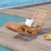 image:imageGiantex Acacia Wood Outdoor Rocking Chair Set of 2 Patio Lounge Chair with Ergonomic Curved amp Slatted Seat High Back Bottom Stopper Outside Chaise Lounge 63x235x26 Pool Lounger for Porch2