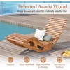 image:imageGiantex Acacia Wood Outdoor Rocking Chair Set of 2 Patio Lounge Chair with Ergonomic Curved amp Slatted Seat High Back Bottom Stopper Outside Chaise Lounge 63x235x26 Pool Lounger for Porch2