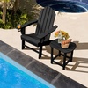 image:imageGiantex Adirondack Chair and Outdoor Side Table Set HDPE Fire Pit Chair Set with Small End Table Cup Holder Lounge Set for Outside Deck Poolside Backyard Garden Patio Chair Set BlackBlack