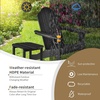 image:imageGiantex Adirondack Chair and Outdoor Side Table Set HDPE Fire Pit Chair Set with Small End Table Cup Holder Lounge Set for Outside Deck Poolside Backyard Garden Patio Chair Set BlackBlack