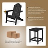 image:imageGiantex Adirondack Chair and Outdoor Side Table Set HDPE Fire Pit Chair Set with Small End Table Cup Holder Lounge Set for Outside Deck Poolside Backyard Garden Patio Chair Set BlackBlack