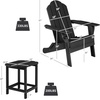 image:imageGiantex Adirondack Chair and Outdoor Side Table Set HDPE Fire Pit Chair Set with Small End Table Cup Holder Lounge Set for Outside Deck Poolside Backyard Garden Patio Chair Set BlackBlack