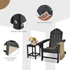 image:imageGiantex Adirondack Chair and Outdoor Side Table Set HDPE Fire Pit Chair Set with Small End Table Cup Holder Lounge Set for Outside Deck Poolside Backyard Garden Patio Chair Set BlackBlack