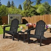image:imageGiantex Adirondack Chair and Outdoor Side Table Set HDPE Fire Pit Chair Set with Small End Table Cup Holder Lounge Set for Outside Deck Poolside Backyard Garden Patio Chair Set BlackBlack