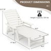 image:imageGiantex Adjustable Chaise Lounge Outdoor  Patio HDPE Reclining Chair Outdoor Recliner with 4Position Backrest Movable Cup Holder Chaise Lounge Chair for Garden Poolside Backyard WhiteWhite