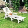 image:imageGiantex Adjustable Chaise Lounge Outdoor  Patio HDPE Reclining Chair Outdoor Recliner with 4Position Backrest Movable Cup Holder Chaise Lounge Chair for Garden Poolside Backyard WhiteWhite