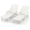 image:imageGiantex Adjustable Chaise Lounge Outdoor  Patio HDPE Reclining Chair Outdoor Recliner with 4Position Backrest Movable Cup Holder Chaise Lounge Chair for Garden Poolside Backyard WhiteWhite