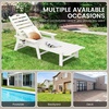 image:imageGiantex Adjustable Chaise Lounge Outdoor  Patio HDPE Reclining Chair Outdoor Recliner with 4Position Backrest Movable Cup Holder Chaise Lounge Chair for Garden Poolside Backyard WhiteWhite