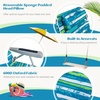 image:imageGiantex Backpack Beach Chair Foldable Camping Chair with 5 Adjustable Position Cup Holder Storage Pockets Straps Towel Rack Pillow Lay Flat Lawn Chair for Patio Outdoor Blue StripeBlueGreen