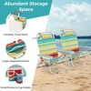 image:imageGiantex Backpack Beach Chair Foldable Camping Chair with 5 Adjustable Position Cup Holder Storage Pockets Straps Towel Rack Pillow Lay Flat Lawn Chair for Patio Outdoor Blue StripeColor Stripe