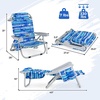 image:imageGiantex Backpack Beach Chair Foldable Camping Chair with 5 Adjustable Position Cup Holder Storage Pockets Straps Towel Rack Pillow Lay Flat Lawn Chair for Patio Outdoor Blue StripeBlue Stripe