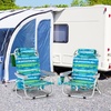 image:imageGiantex Backpack Beach Chair Foldable Camping Chair with 5 Adjustable Position Cup Holder Storage Pockets Straps Towel Rack Pillow Lay Flat Lawn Chair for Patio Outdoor Blue StripeBlueGreen