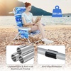 image:imageGiantex Backpack Beach Chair Foldable Camping Chair with 5 Adjustable Position Cup Holder Storage Pockets Straps Towel Rack Pillow Lay Flat Lawn Chair for Patio Outdoor Blue StripeBlue Stripe