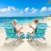 image:imageGiantex Backpack Beach Chair Foldable Camping Chair with 5 Adjustable Position Cup Holder Storage Pockets Straps Towel Rack Pillow Lay Flat Lawn Chair for Patio Outdoor Blue StripeBlueGreen